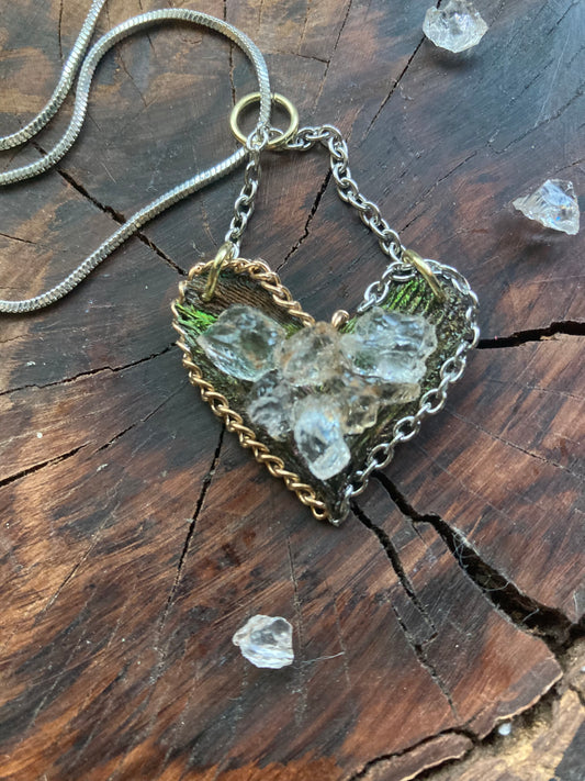 Diamond SILVER/GOLD heart pendant