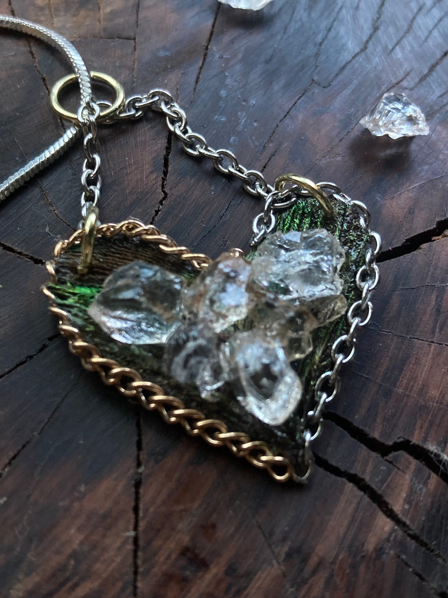 Diamond SILVER/GOLD heart pendant