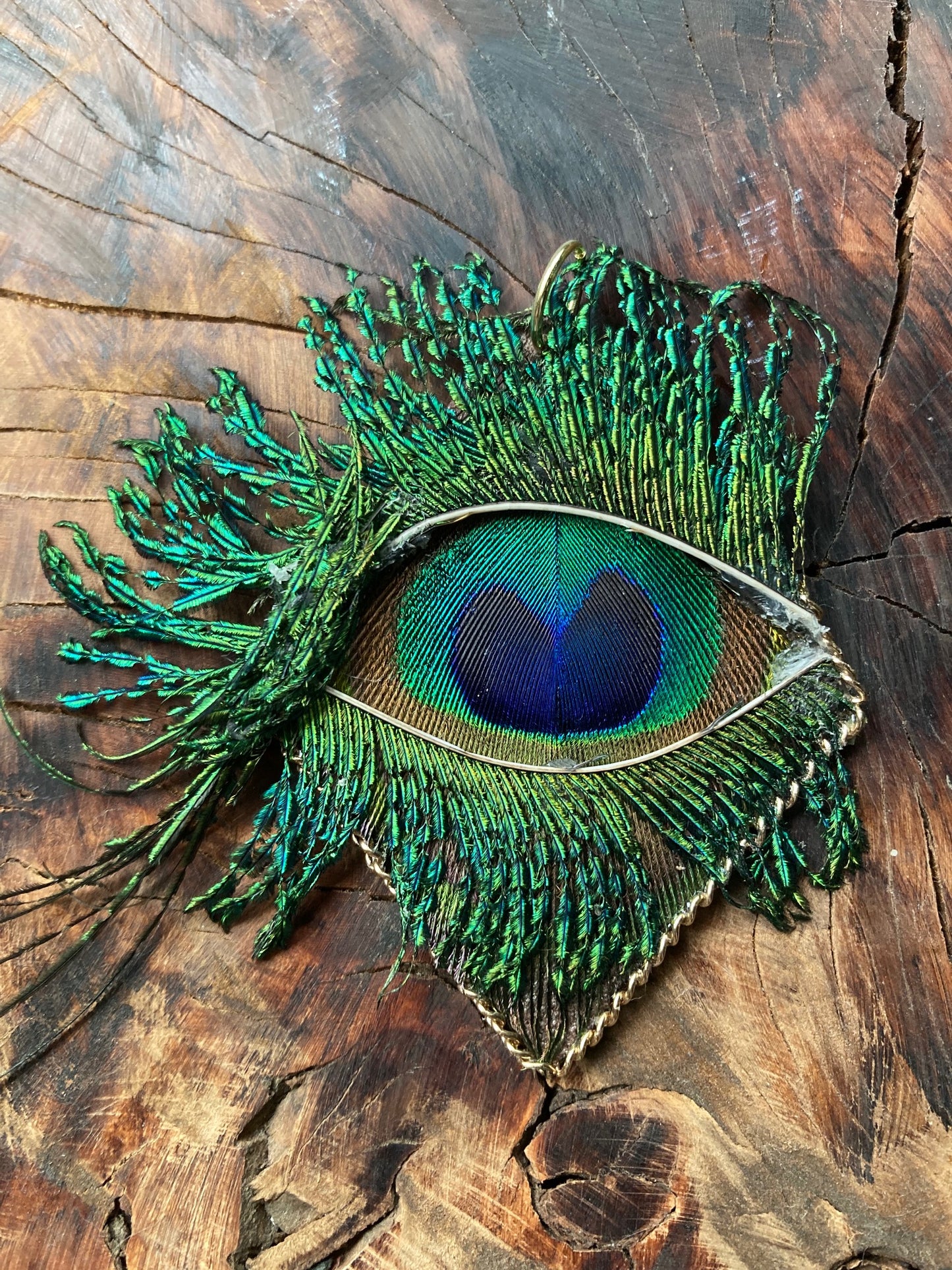 Feathered Diamond Eye pendant
