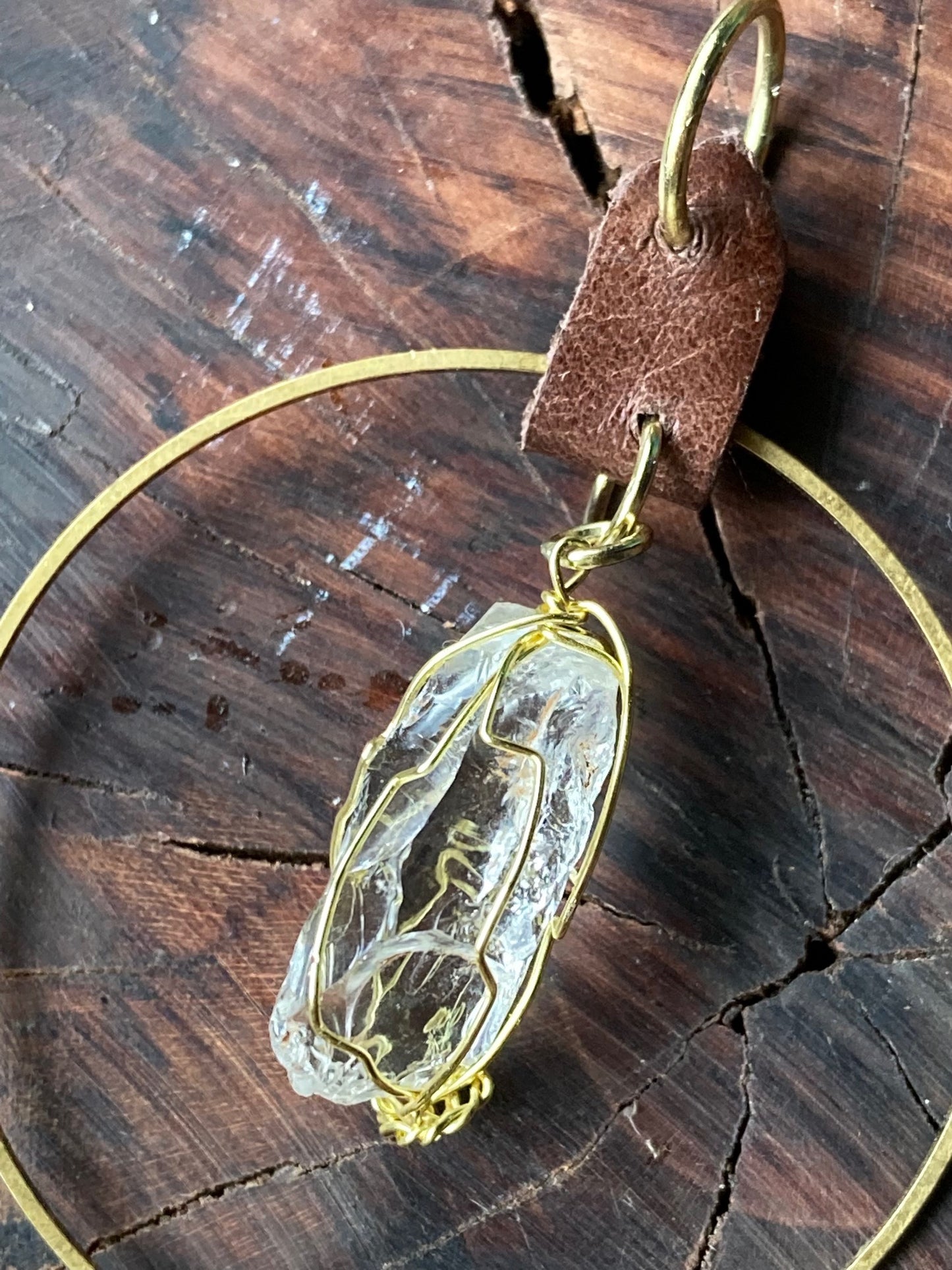 Gold circle diamond pendant