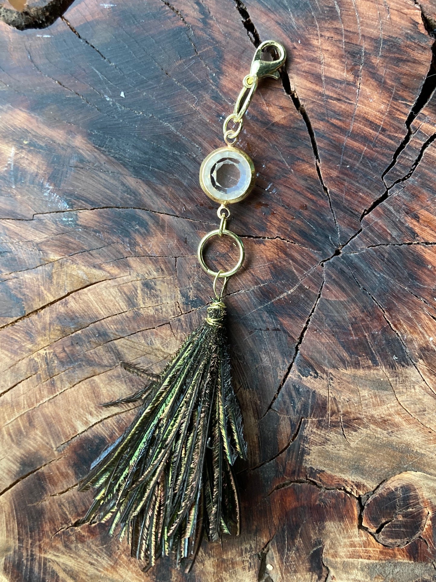 Charm, peapoof with crystal