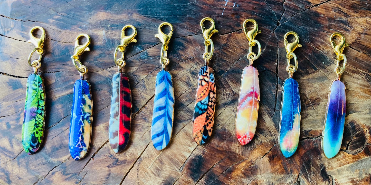 Whole collection of Enamel feather hook charms