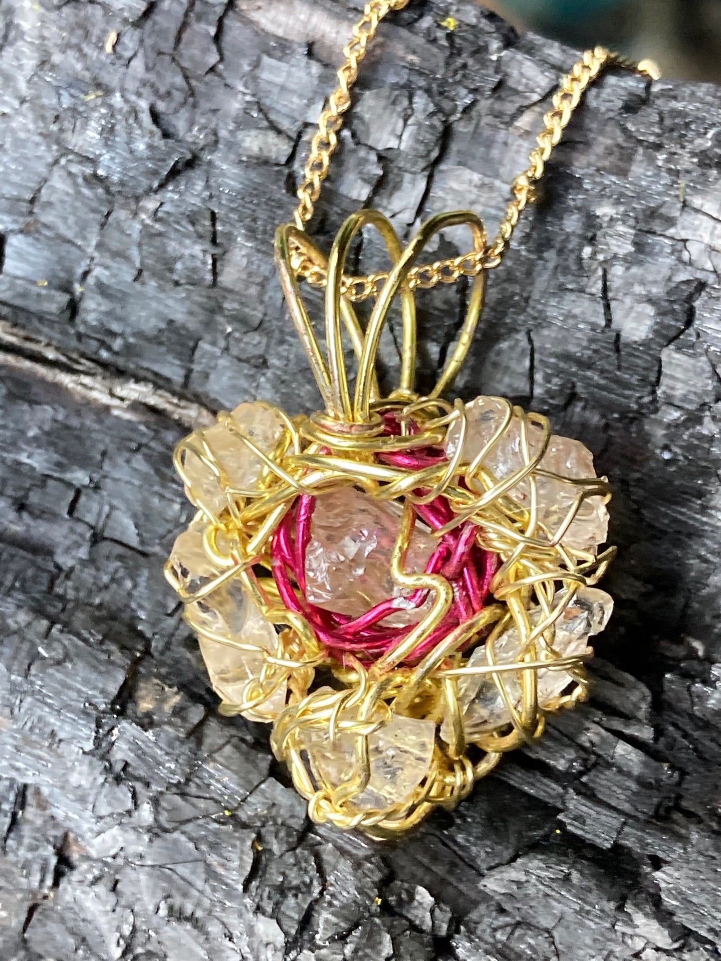 Ravens Diamond Heart pendant neclace